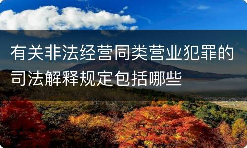 有关非法经营同类营业犯罪的司法解释规定包括哪些