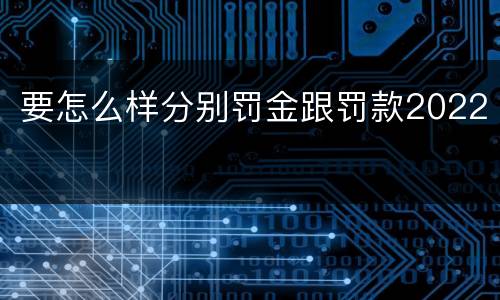 要怎么样分别罚金跟罚款2022