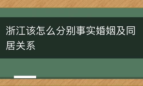 浙江该怎么分别事实婚姻及同居关系