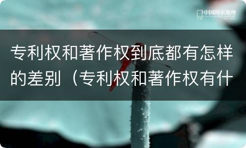 专利权和著作权到底都有怎样的差别（专利权和著作权有什么区别）