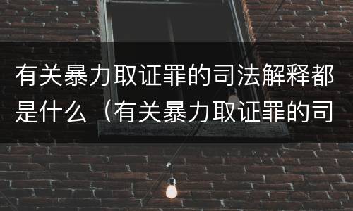 有关暴力取证罪的司法解释都是什么（有关暴力取证罪的司法解释都是什么内容）