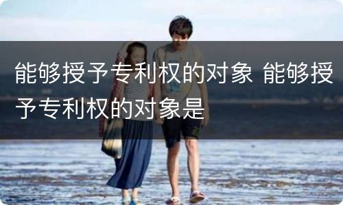 能够授予专利权的对象 能够授予专利权的对象是