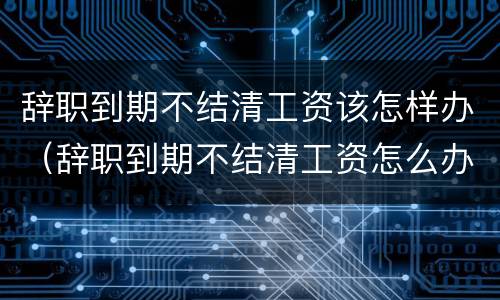辞职到期不结清工资该怎样办（辞职到期不结清工资怎么办）