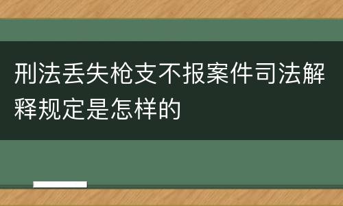 刑法丢失枪支不报案件司法解释规定是怎样的