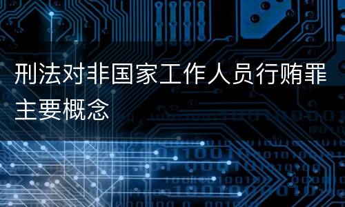 刑法对非国家工作人员行贿罪主要概念