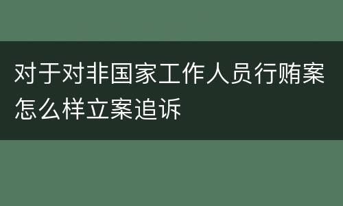 对于对非国家工作人员行贿案怎么样立案追诉