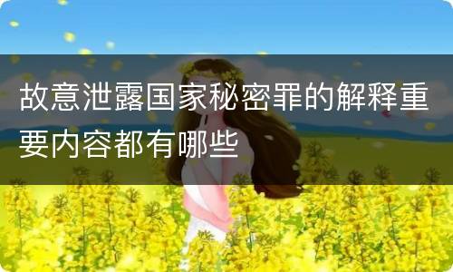 故意泄露国家秘密罪的解释重要内容都有哪些