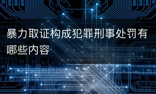 暴力取证构成犯罪刑事处罚有哪些内容