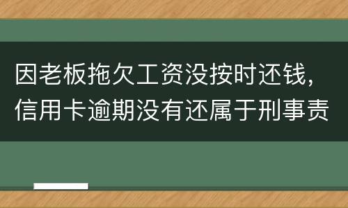 因老板拖欠工资没按时还钱，信用卡逾期没有还属于刑事责任吗