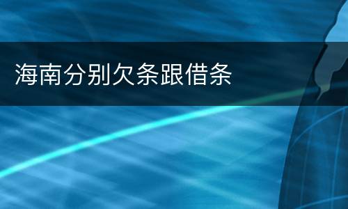 海南分别欠条跟借条