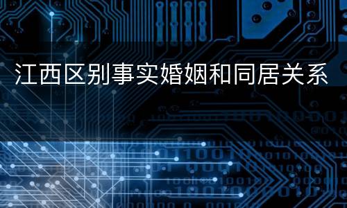 江西区别事实婚姻和同居关系