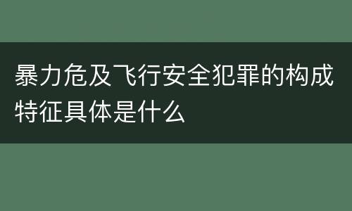暴力危及飞行安全犯罪的构成特征具体是什么
