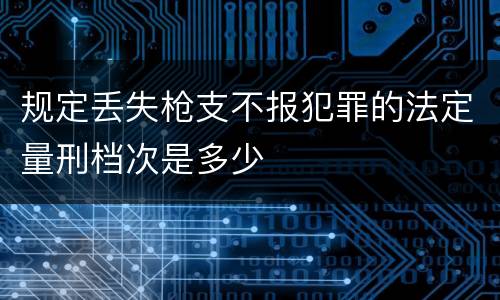 规定丢失枪支不报犯罪的法定量刑档次是多少