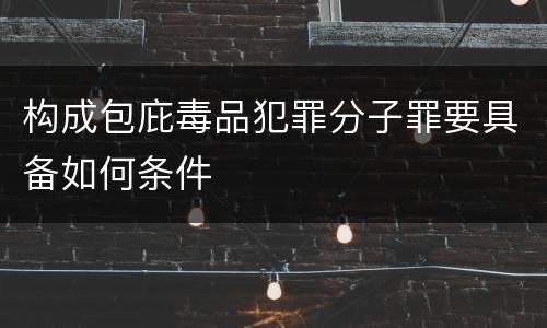 构成包庇毒品犯罪分子罪要具备如何条件