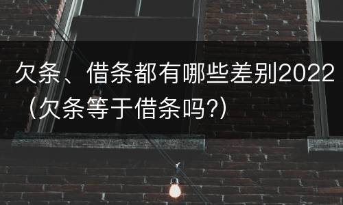 欠条、借条都有哪些差别2022（欠条等于借条吗?）