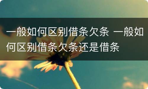 一般如何区别借条欠条 一般如何区别借条欠条还是借条