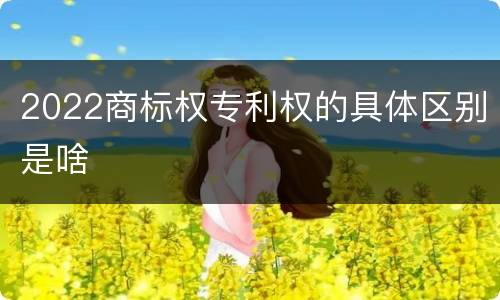 2022商标权专利权的具体区别是啥