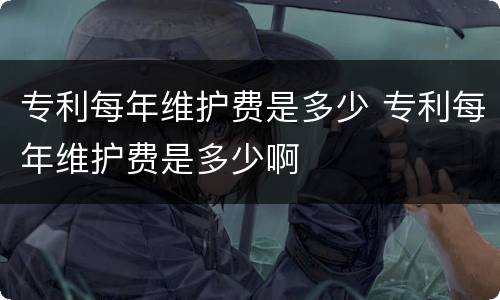 专利每年维护费是多少 专利每年维护费是多少啊
