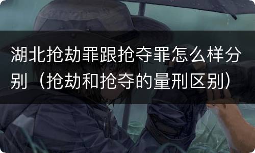湖北抢劫罪跟抢夺罪怎么样分别（抢劫和抢夺的量刑区别）