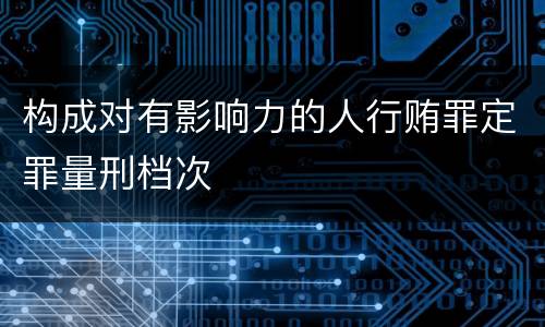 构成对有影响力的人行贿罪定罪量刑档次