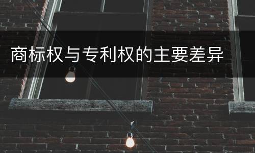 商标权与专利权的主要差异