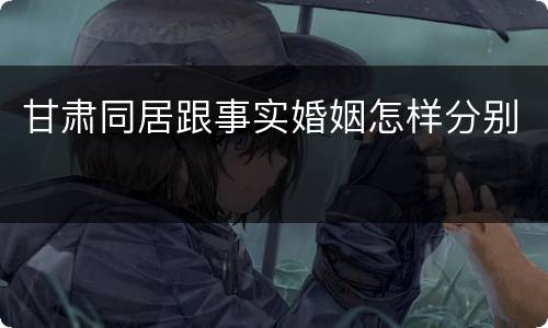 甘肃同居跟事实婚姻怎样分别