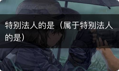 特别法人的是（属于特别法人的是）