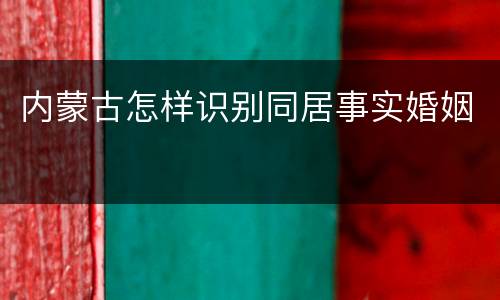内蒙古怎样识别同居事实婚姻