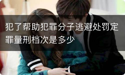 犯了帮助犯罪分子逃避处罚定罪量刑档次是多少