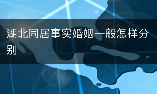湖北同居事实婚姻一般怎样分别