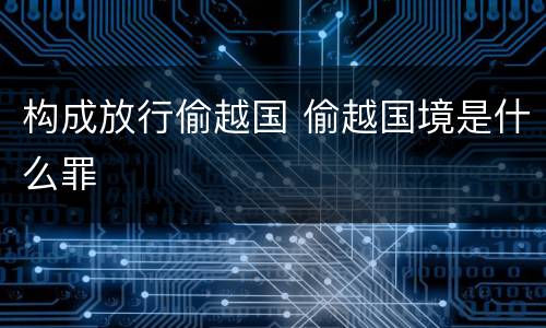 构成放行偷越国 偷越国境是什么罪