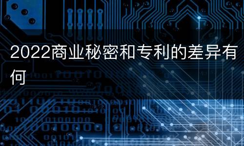 2022商业秘密和专利的差异有何