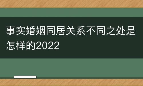 事实婚姻同居关系不同之处是怎样的2022