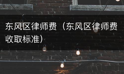东风区律师费（东风区律师费收取标准）