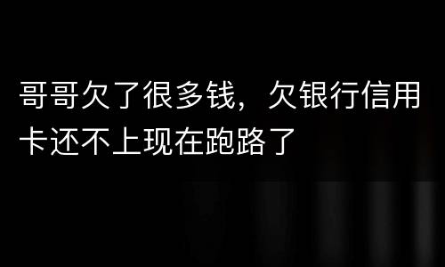 哥哥欠了很多钱，欠银行信用卡还不上现在跑路了