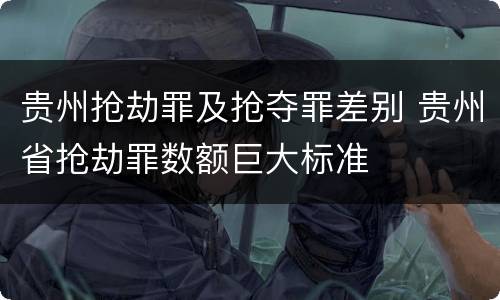贵州抢劫罪及抢夺罪差别 贵州省抢劫罪数额巨大标准