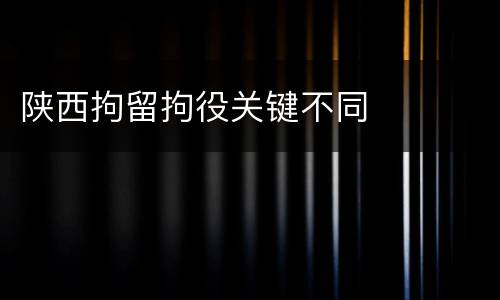 陕西拘留拘役关键不同