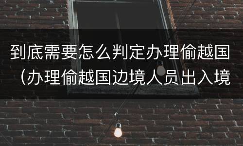 到底需要怎么判定办理偷越国（办理偷越国边境人员出入境证件罪）