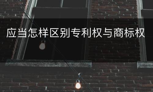 应当怎样区别专利权与商标权