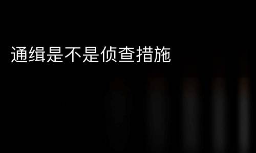通缉是不是侦查措施
