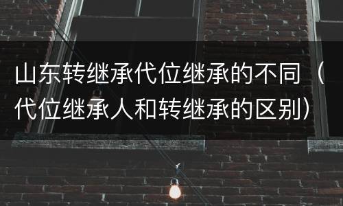 山东转继承代位继承的不同（代位继承人和转继承的区别）