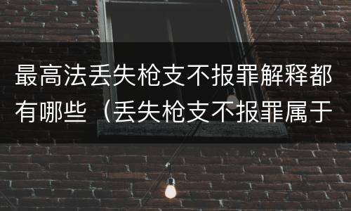 最高法丢失枪支不报罪解释都有哪些（丢失枪支不报罪属于）