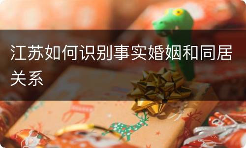江苏如何识别事实婚姻和同居关系