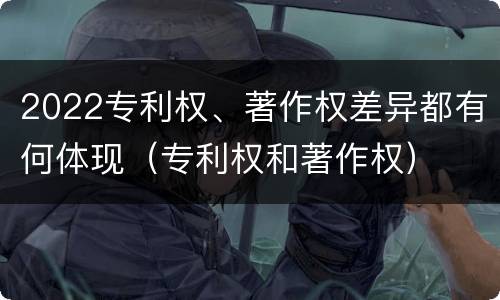 2022专利权、著作权差异都有何体现（专利权和著作权）