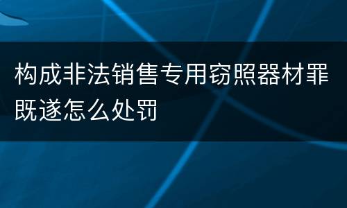 构成非法销售专用窃照器材罪既遂怎么处罚