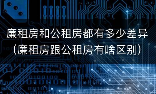 廉租房和公租房都有多少差异（廉租房跟公租房有啥区别）