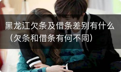 黑龙江欠条及借条差别有什么（欠条和借条有何不同）