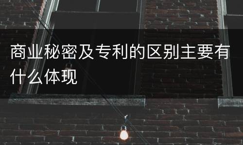 商业秘密及专利的区别主要有什么体现