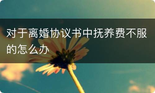对于离婚协议书中抚养费不服的怎么办