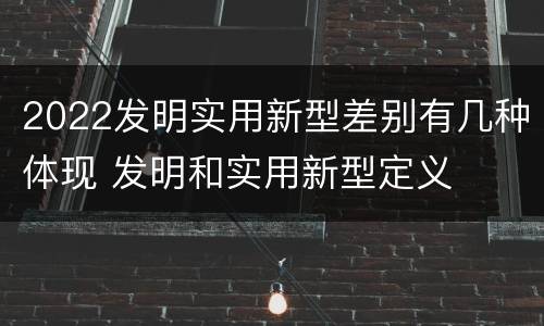 2022发明实用新型差别有几种体现 发明和实用新型定义